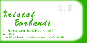 kristof borbandi business card