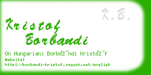 kristof borbandi business card